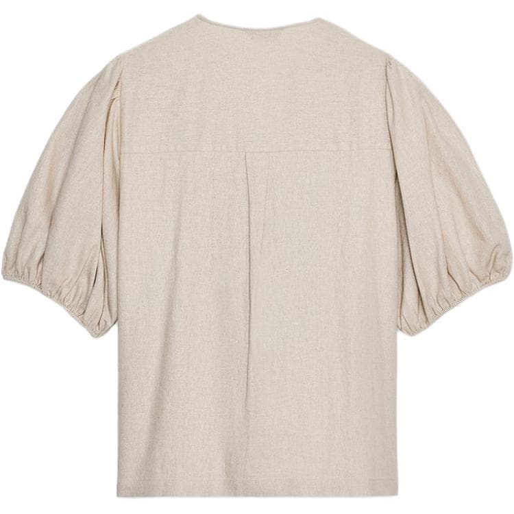 Блузка ZARA Light Beige Women's Shirts ZARA Светло-бежевые женские рубашки - изображение 2