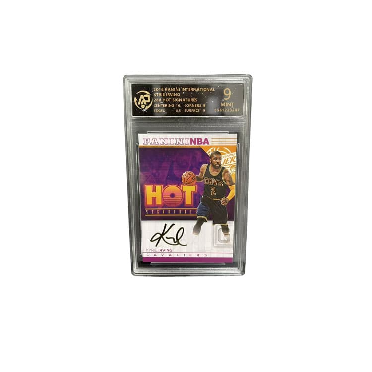 PANINI x International Cleveland Cavaliers Kyrie Irving Подпись Золотая печать Редкая карта Оценка карты - изображение 3