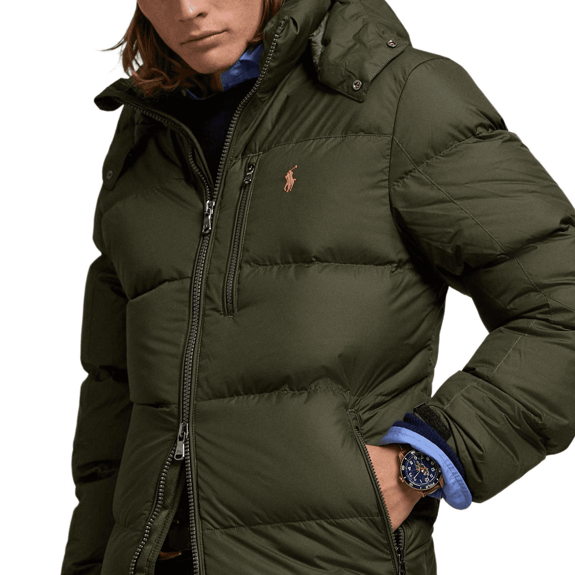 Зимняя куртка Polo Ralph Lauren FW24 Пуховик Мужской Оливково-зеленый - изображение 5