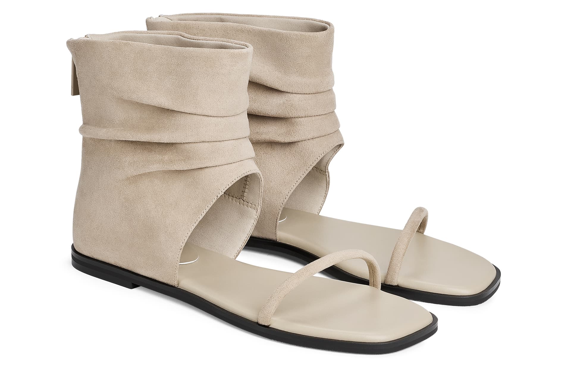Шлёпанцы CHARLES&KEITH Летние плоские босоножки с открытым носком из PU ткани, дышащие, с ремешком, высота каблука 1 см, женские - изображение 2