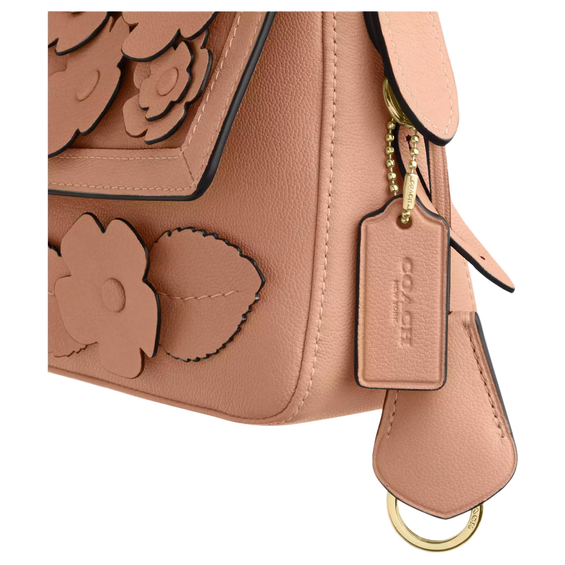 Мини-сумка COACH Etta Кожа Плечевая Сумка Маленькая Женская Светло-Розовая - изображение 5