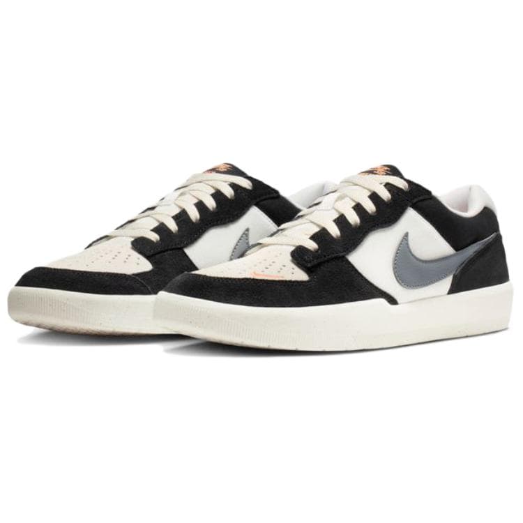 Кроссовки Nike SB FORCE 58 Текстиль Спилок коровьей кожи Скейтборд Обувь Унисекс Черный Белый Серый - изображение 3