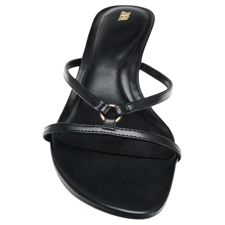 Сандалии ZARA Шлепанцы Black Women's - изображение 5