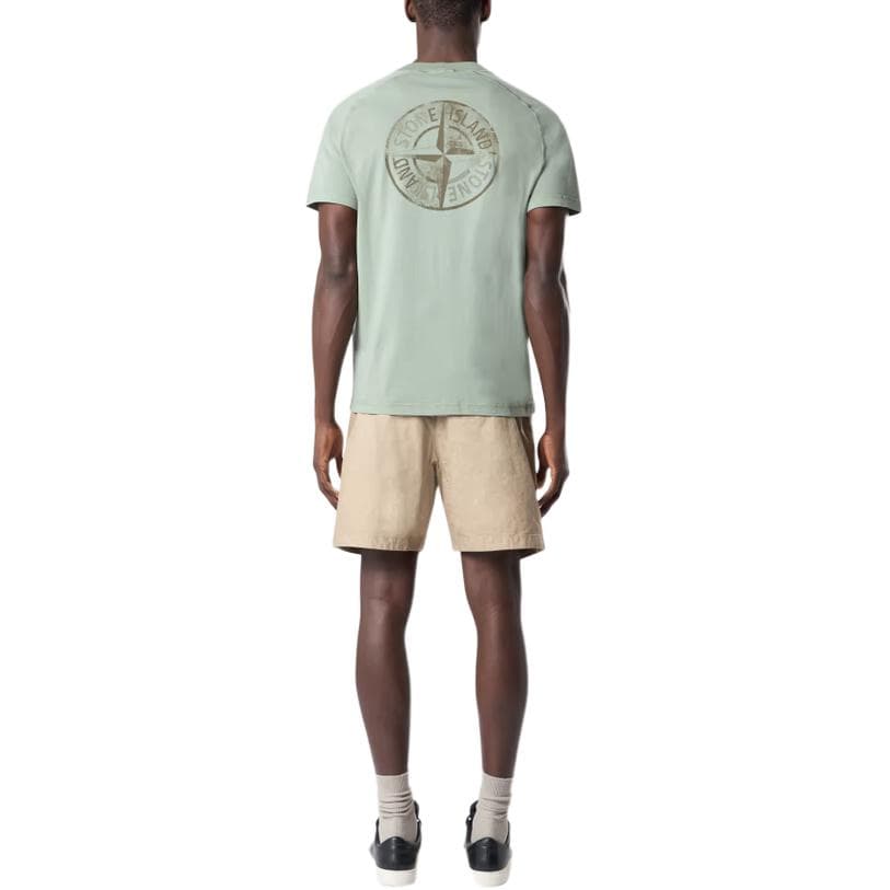 Футболка STONE ISLAND Рубашка T Мужская Шалфейно-Зеленая - изображение 3