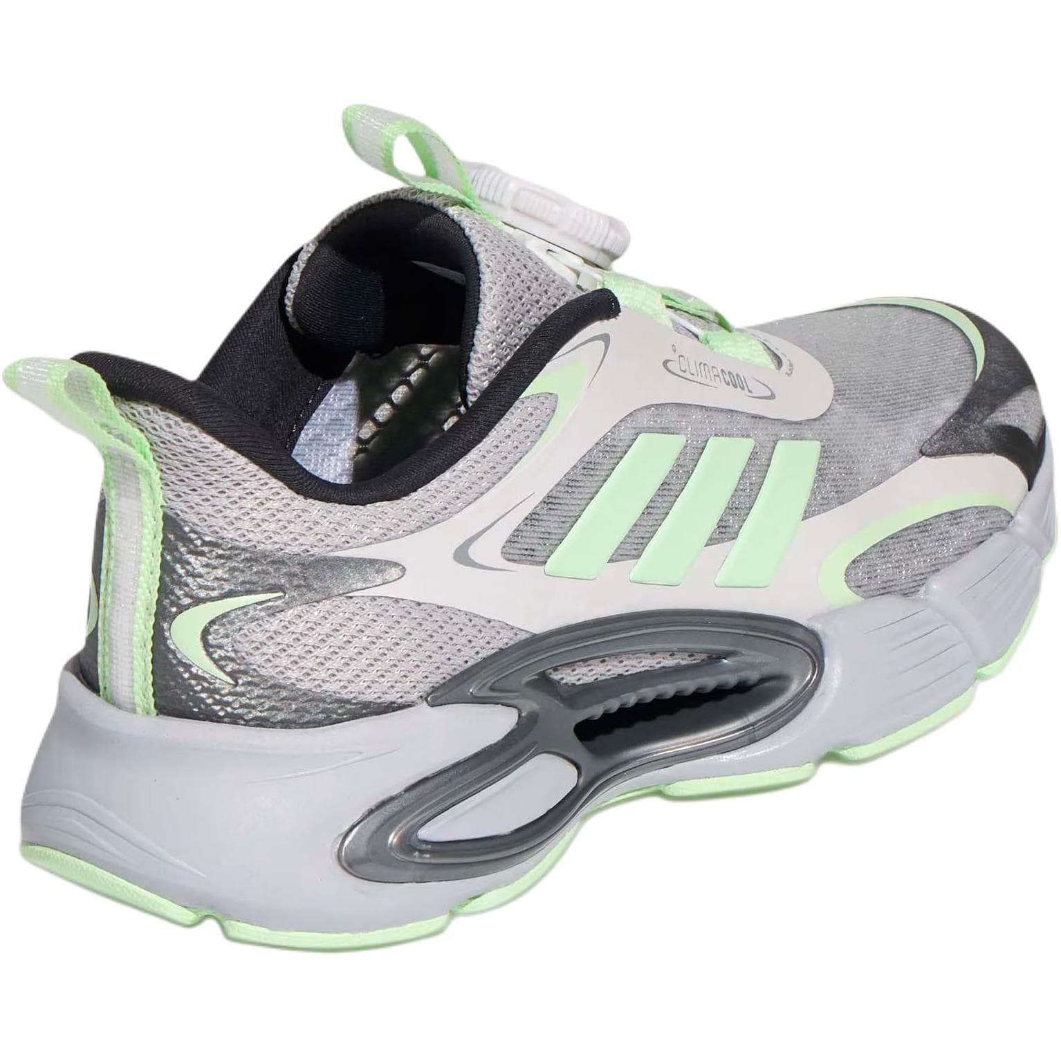 Кроссовки Adidas Climacool противоскользящие устойчивые к истиранию низкие кеды для бега серо-зеленые детские - изображение 4
