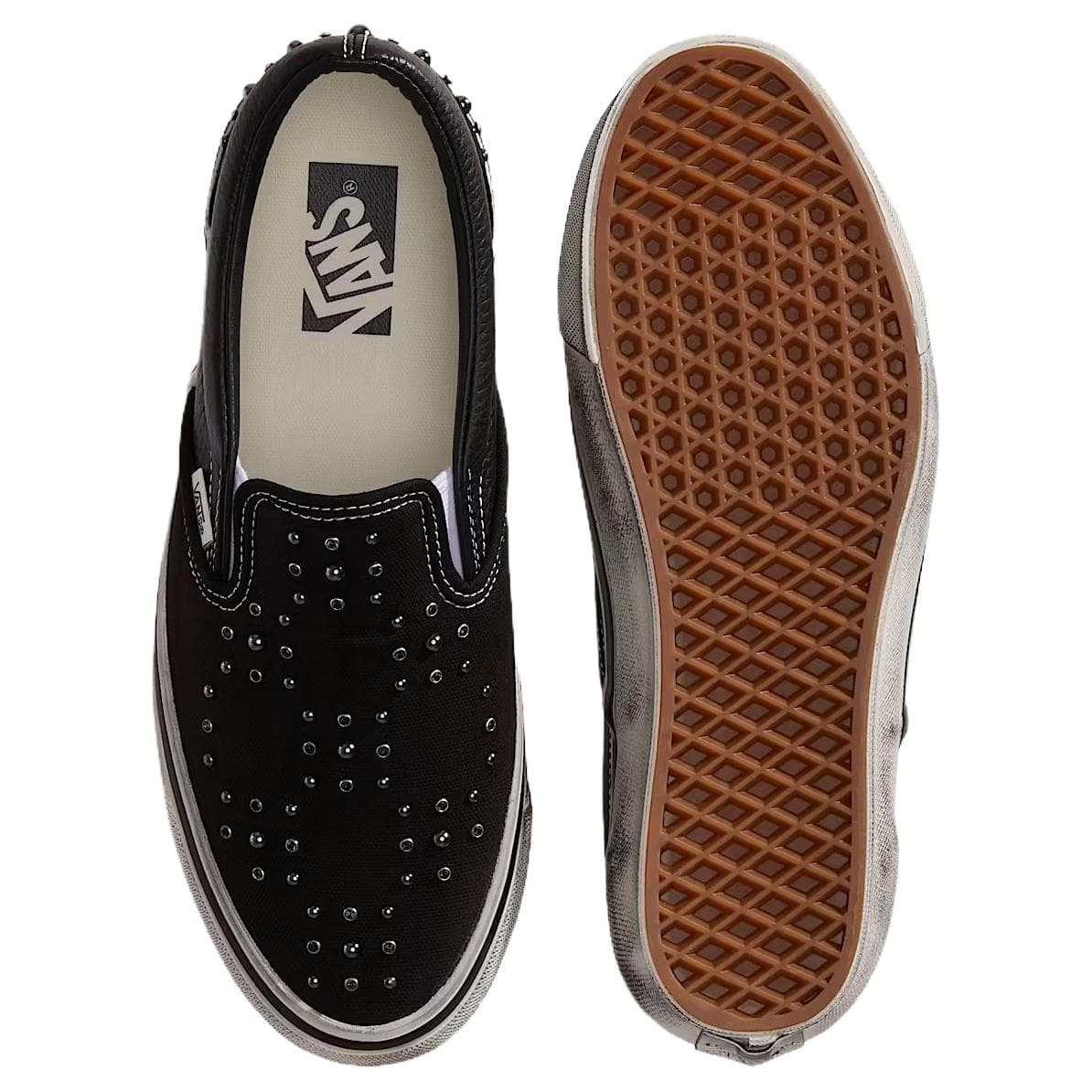 Кроссовки Vans Премиум Классический Slip On Low Топ Скейтборд Обувь Унисекс Черный - изображение 4