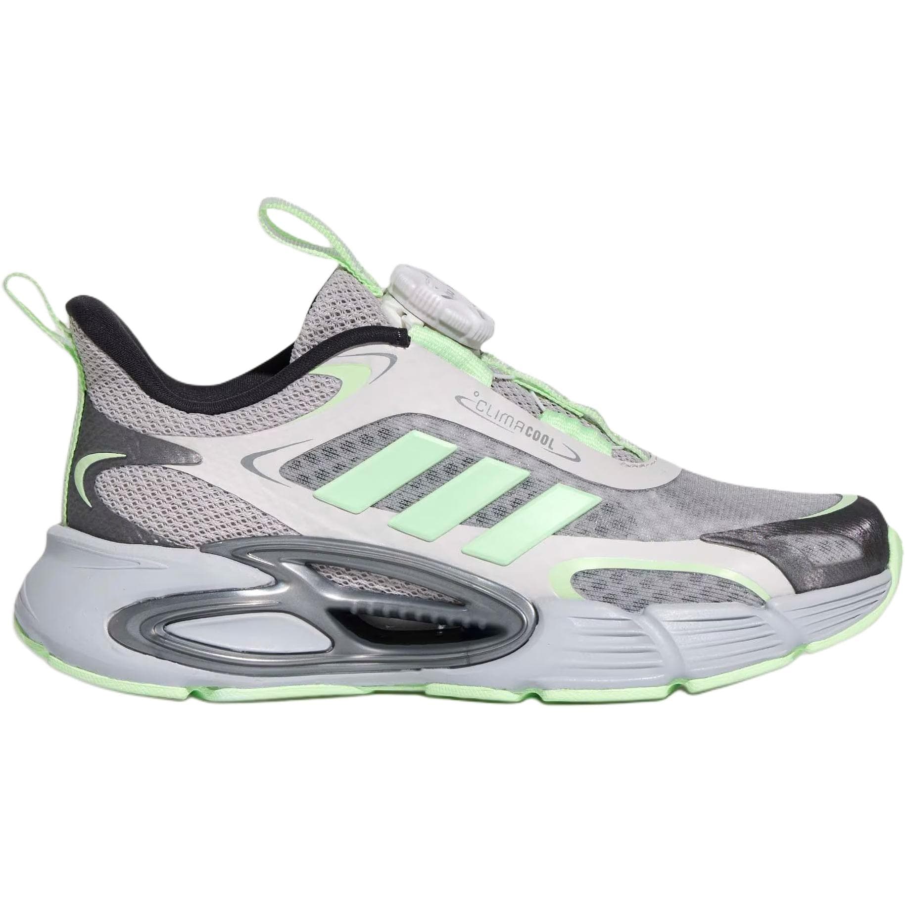 Кроссовки Adidas Climacool противоскользящие устойчивые к истиранию низкие кеды для бега серо-зеленые детские - изображение 2