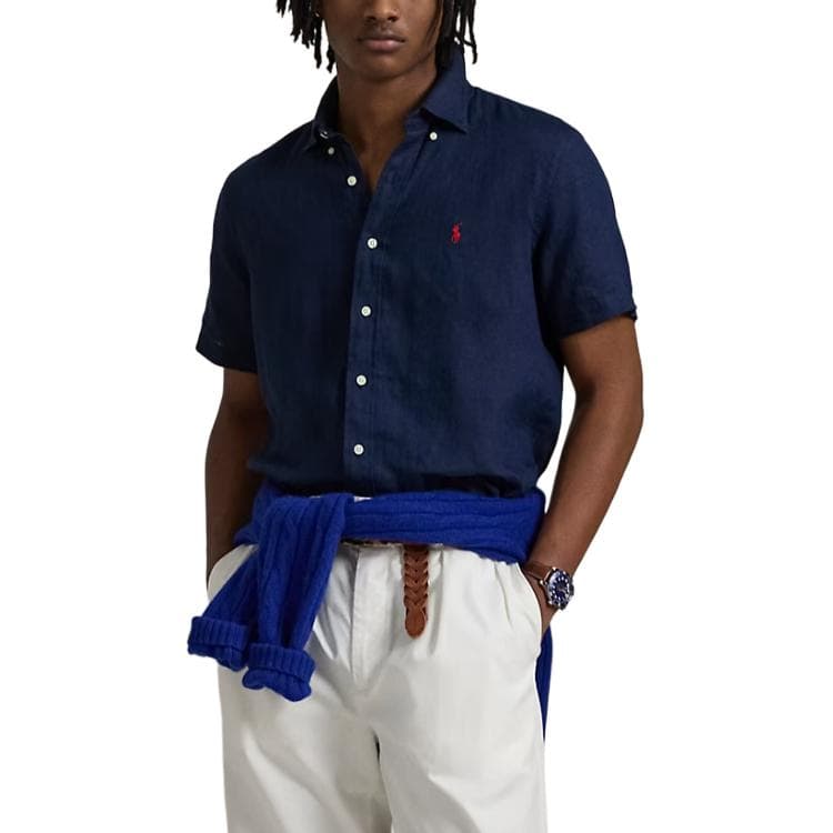 Рубашка Polo Ralph Lauren Logo Button-Up Shirt Navy - изображение 3