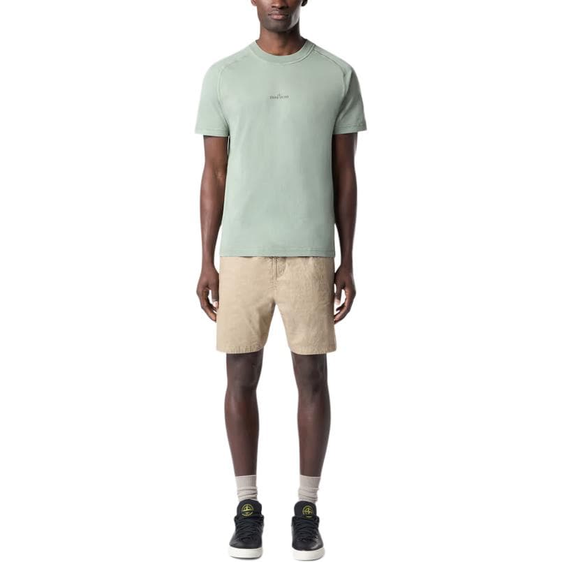 Футболка STONE ISLAND Рубашка T Мужская Шалфейно-Зеленая - изображение 4