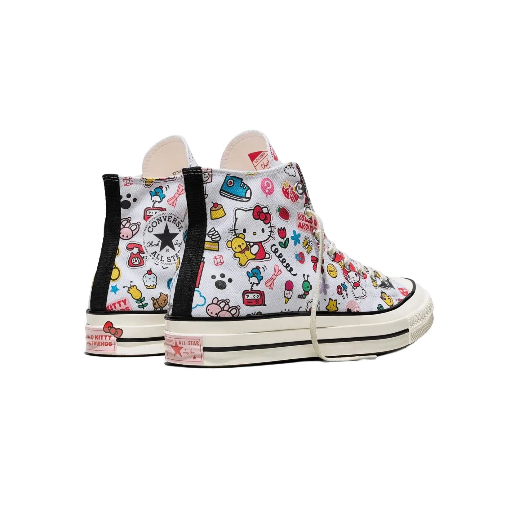 Кеды Converse x Hello Kitty AND Friends Chuck 70 Hi Удобная посадка Хай-топы Кеды Унисекс Белый красный - изображение 3