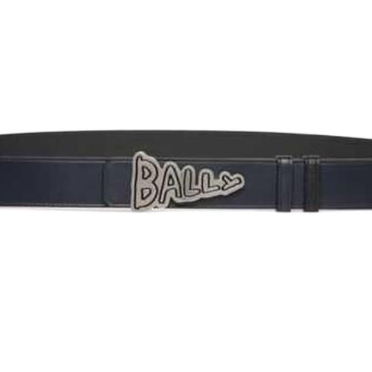 Ремень BALLY Ремни из коровьей кожи Мужской Черный Синий Ширина 3,5 см - изображение 2
