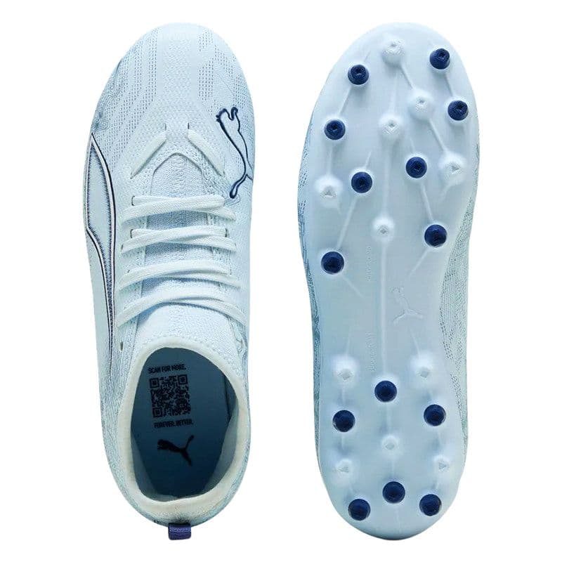 Бутсы PUMA ULTRA 6 MID Топ Детская футбольная обувь Синяя Детская - изображение 4