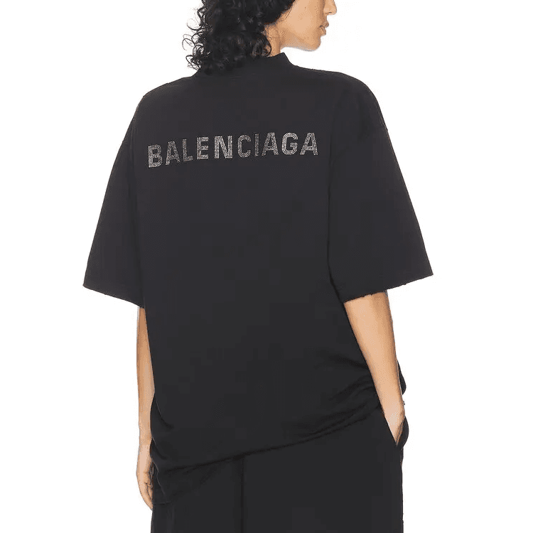 Футболка Balenciaga SS23 Logo T-Shirt Black - изображение 3
