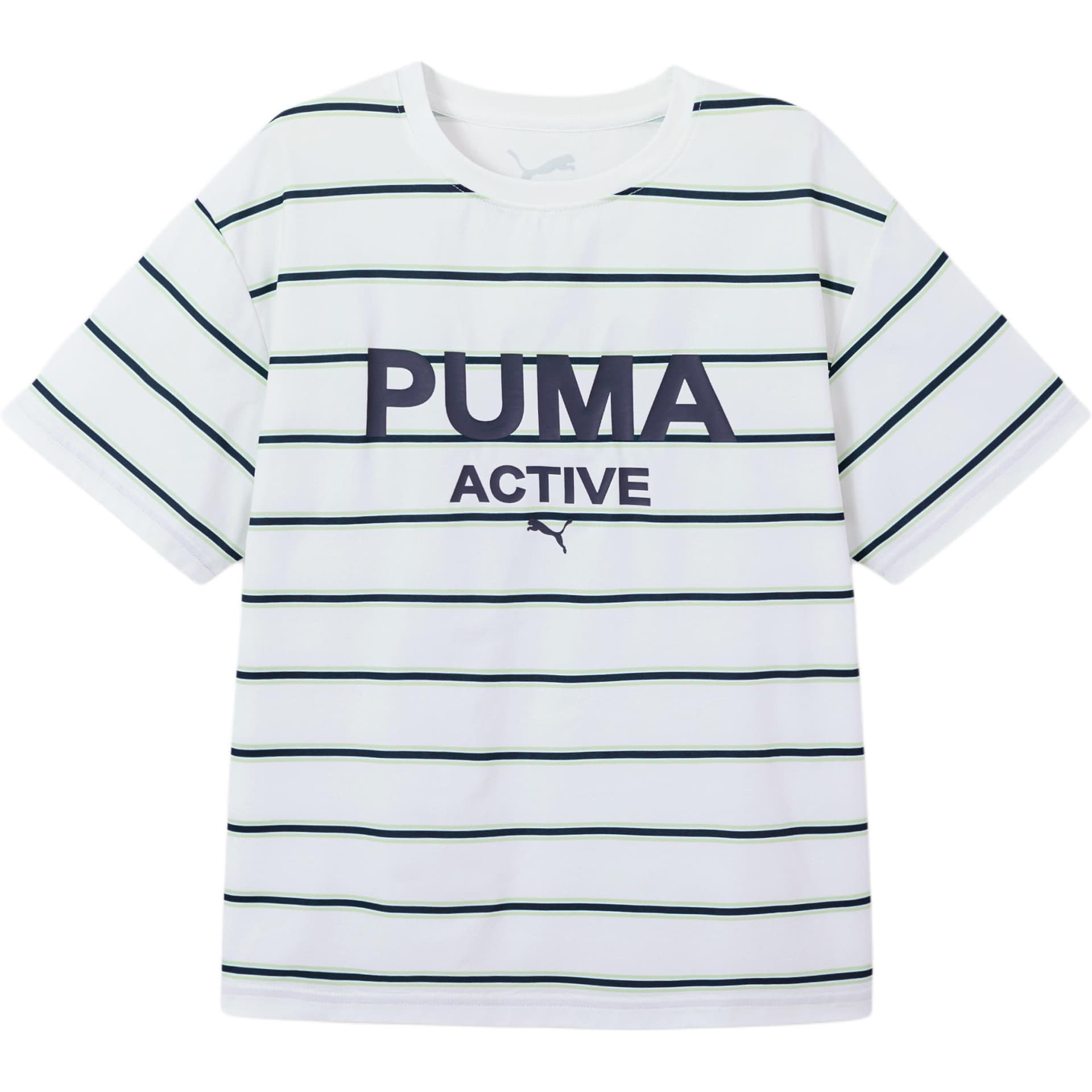Футболка PUMA T-Shirt Белый Зеленый Унисекс - изображение 1