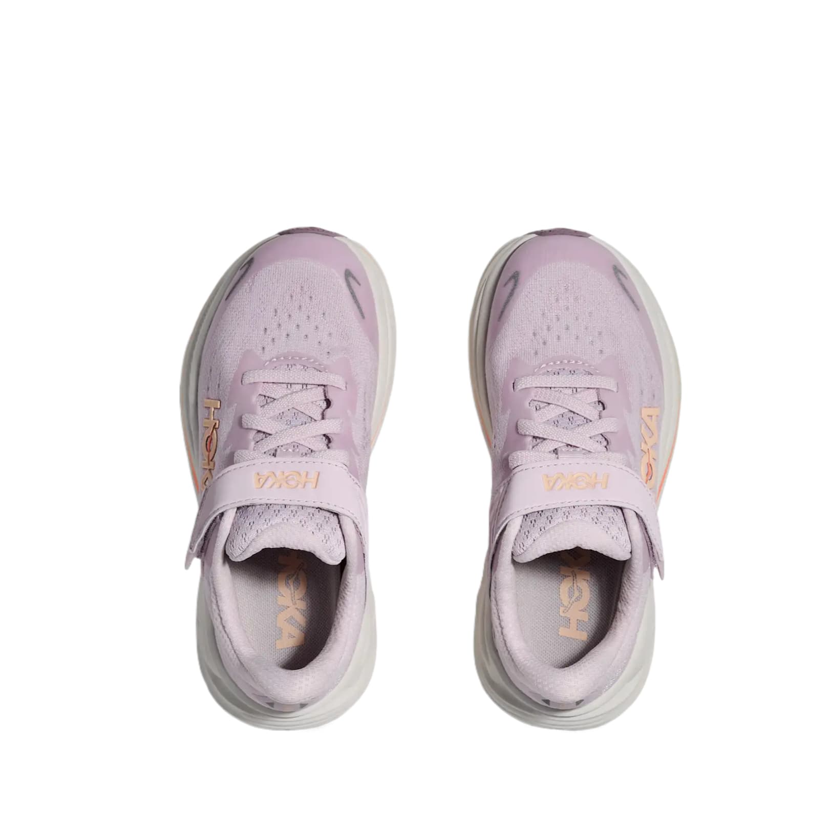 Кроссовки HOKA ONE ONE Детские беговые кроссовки Low Топ Светло-фиолетовый Кремовая текстура Апельсин Блестящий Kids - изображение 4
