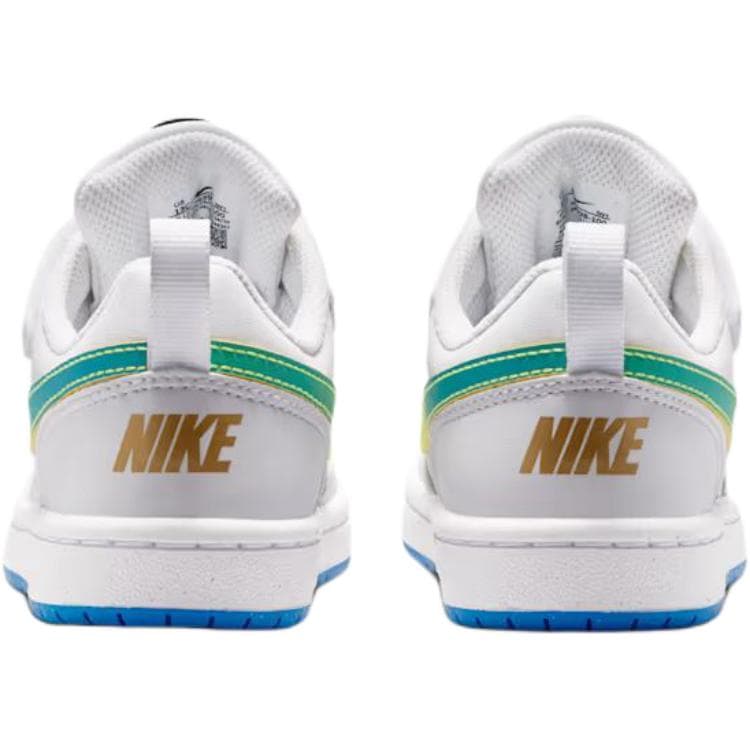 Кроссовки Nike Court Borough Детские Скейтбординги Низкий Топ Белый Желтый Зеленый Kids - изображение 4