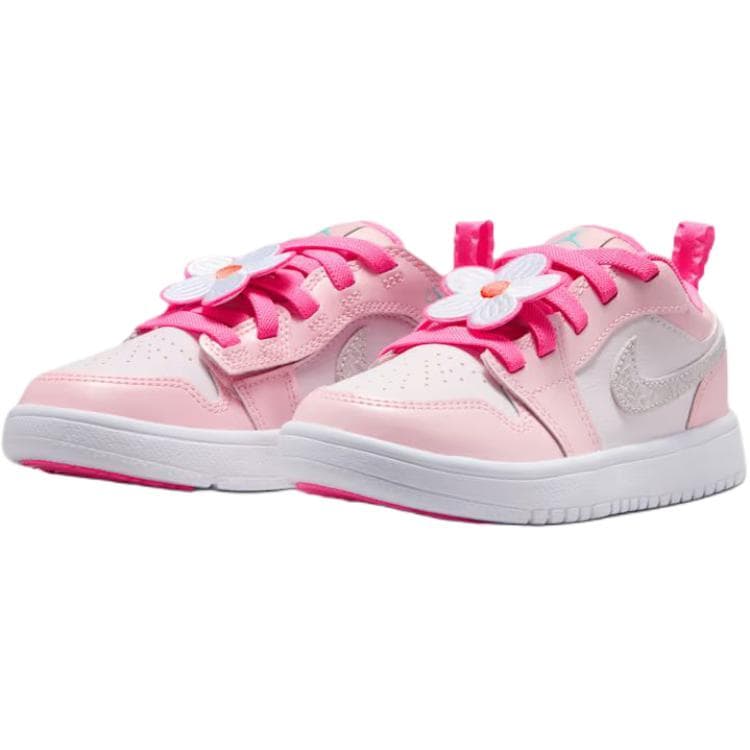 Кроссовки для баскетбола Jordan Air Jordan 1 Low Top Детские баскетбольные кроссовки Розовые Белые Малыш - изображение 3