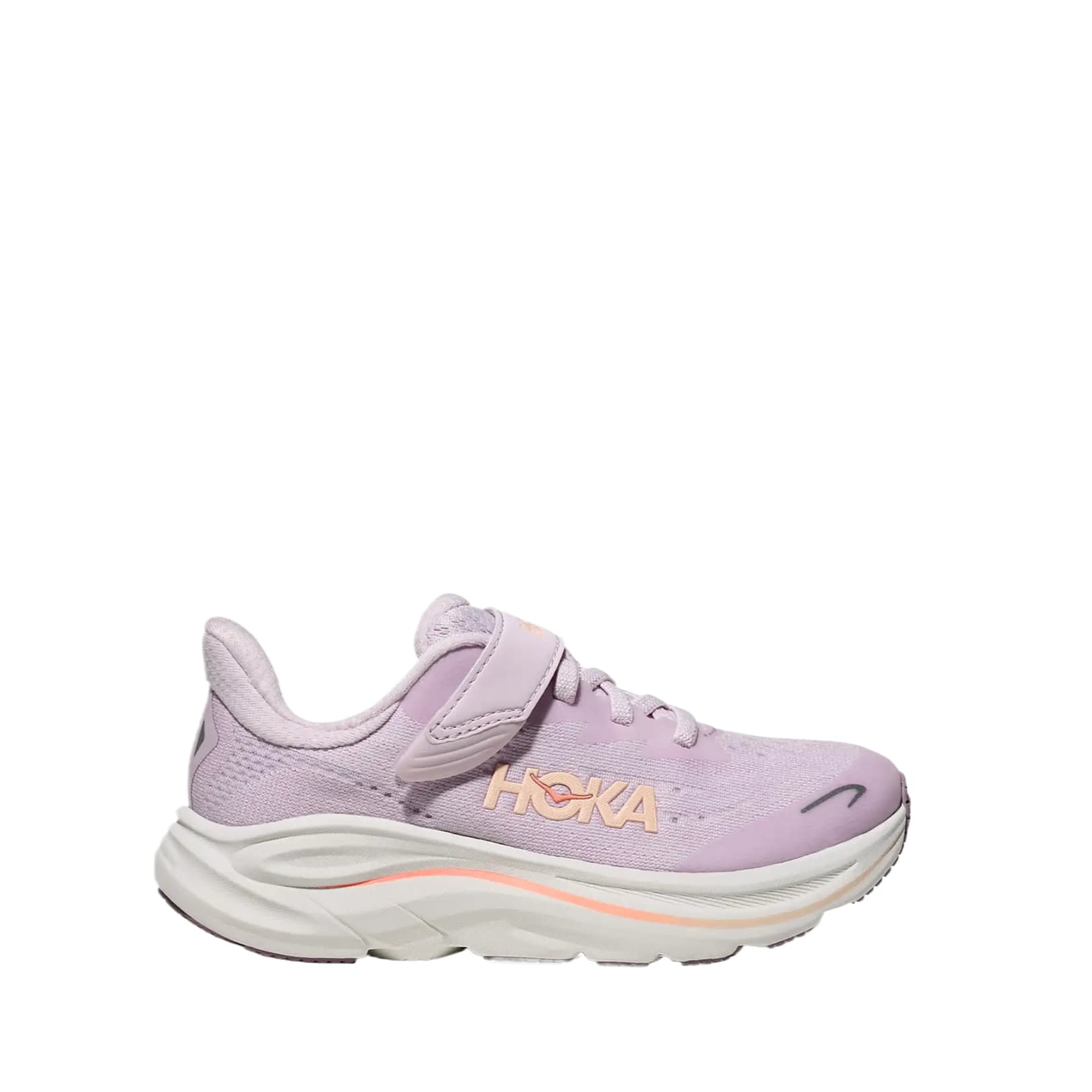 Кроссовки HOKA ONE ONE Детские беговые кроссовки Low Топ Светло-фиолетовый Кремовая текстура Апельсин Блестящий Kids - изображение 2