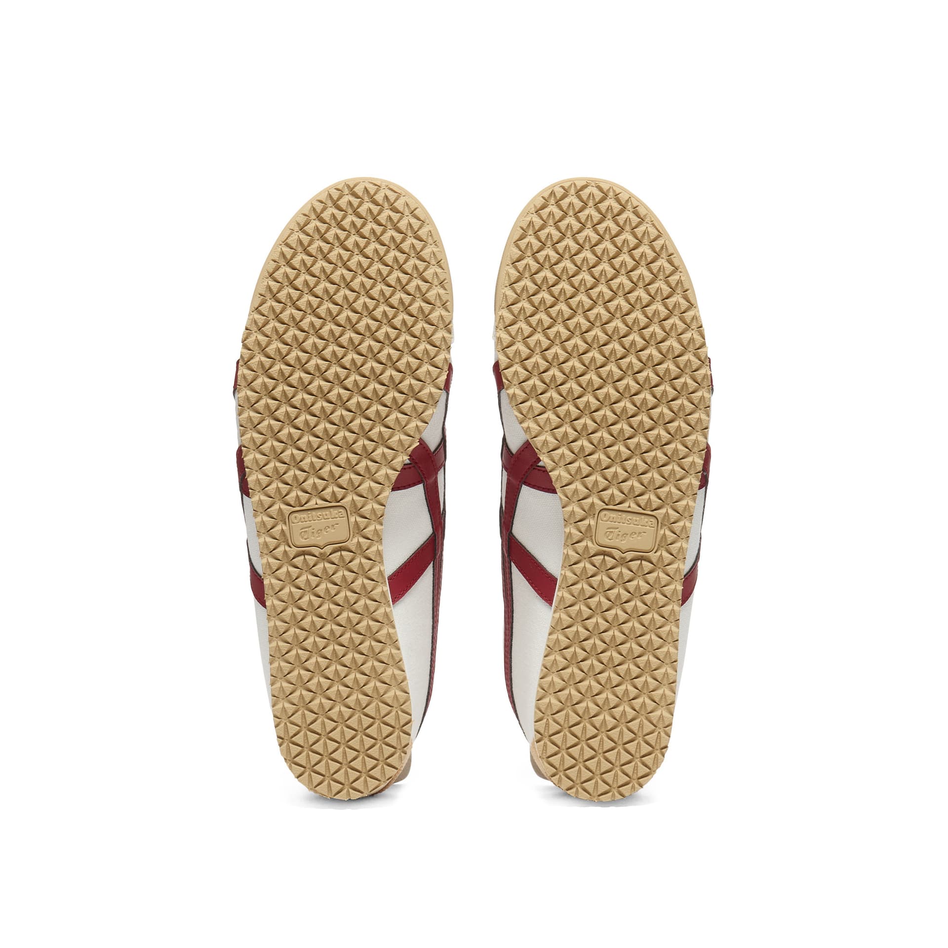 Кроссовки Onitsuka Tiger MEXICO 66 Slip-On Ткань Повседневная Обувь Унисекс Экрю Темно-Красный - изображение 7