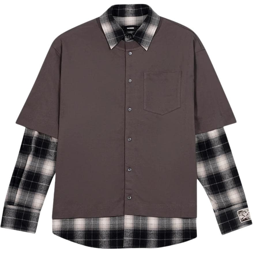 Рубашка WE11DONE Charcoal Check Layered Shirt - изображение 1