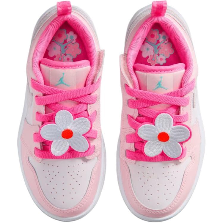 Кроссовки для баскетбола Jordan Air Jordan 1 Low Top Детские баскетбольные кроссовки Розовые Белые Малыш - изображение 4