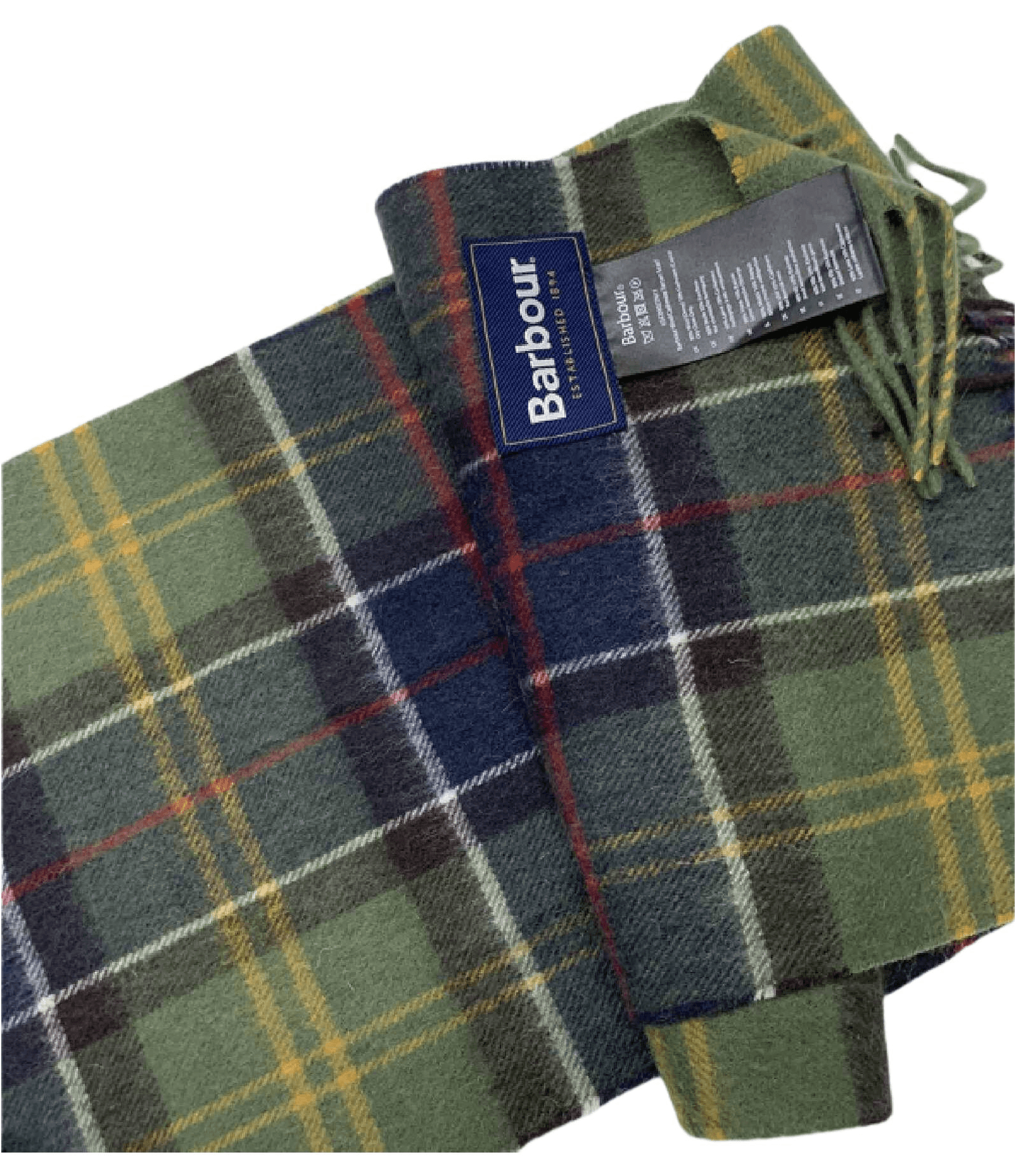 Шарф Barbour Шерсть Плюш с узором в кругах Вязаные шарфы Мужской Зеленый - изображение 6