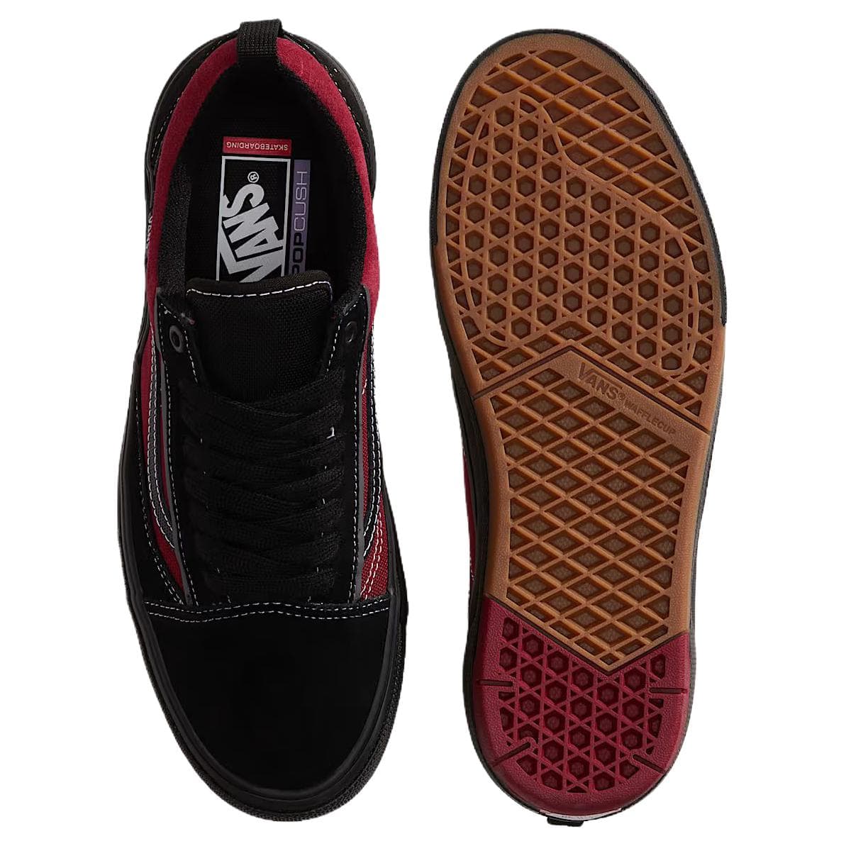 Кроссовки Vans Skate Old Skool Скейтборд Обувь Унисекс Черный Красный - изображение 4