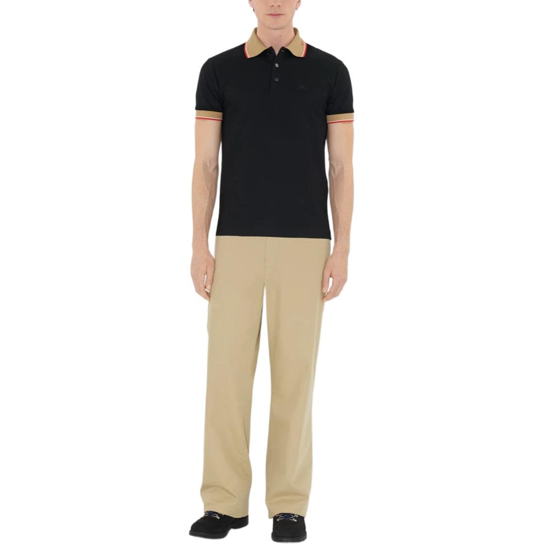 Поло Burberry SS25 Polo Классическая версия Мужской Черный - изображение 3