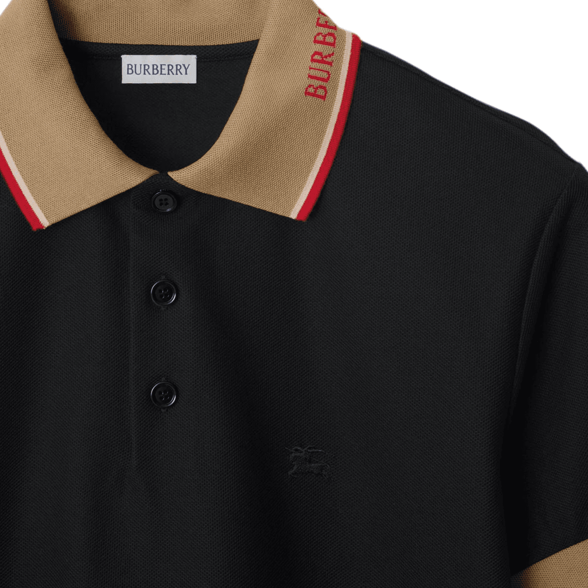 Поло Burberry SS25 Polo Классическая версия Мужской Черный - изображение 6