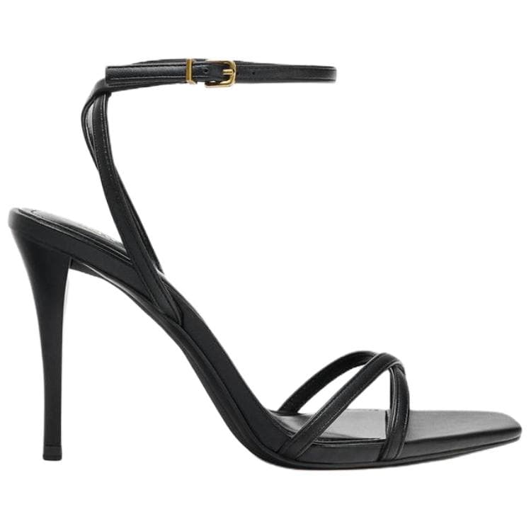 Шлёпанцы ZARA ПУ (полиуретан) Одиночные Шнуровые Сандалии 9,5 см Женские Черные - изображение 2