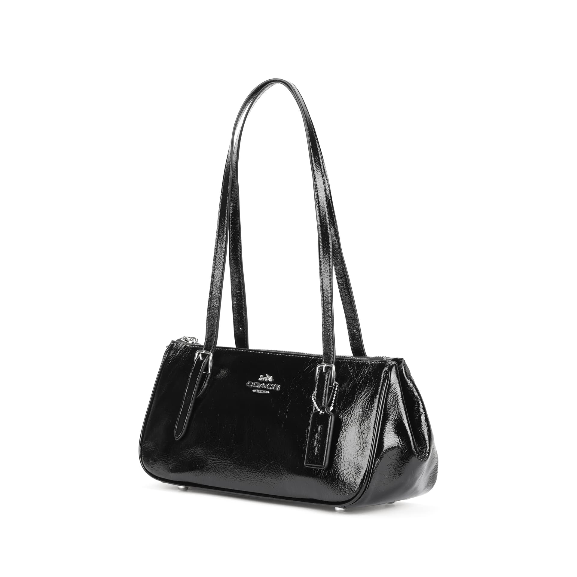 Мини-сумка COACH Сумка из коровьей кожи Baguette Bowling Bag Сумка через плечо Большая Женская Черная - изображение 3