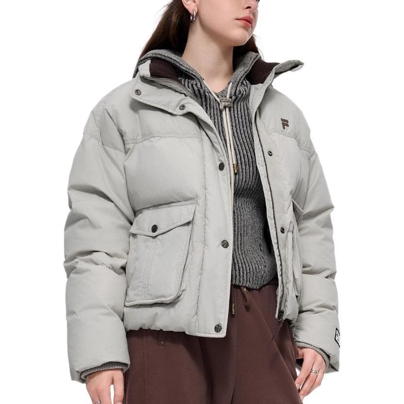 Пуховик FILA FUSION FILA FUSION X Пуховик Женский Быстросохнущий Серый - изображение 5