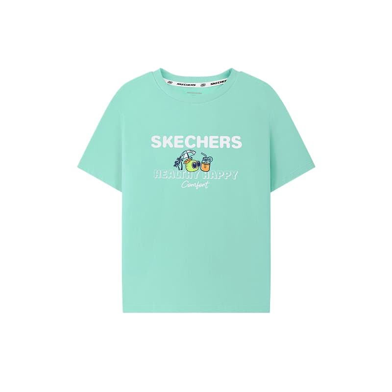 Футболка Skechers Kids Розовый зеленый 000U Детская футболка - изображение 1