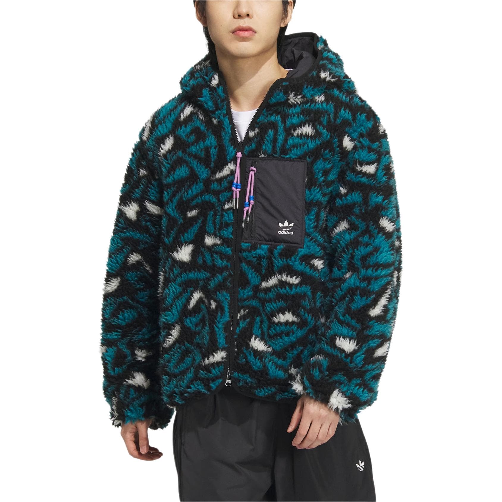 Куртка Adidas Originals Двусторонние куртки и пальто ALLOVER PRINT унисекс черные - изображение 3