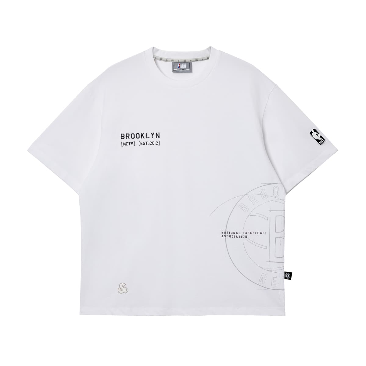Футболка JACK&JONES x NBA Совместная коллекция Круглый вырез Экстра свободный Короткий рукав Футболка Мужской - изображение 1