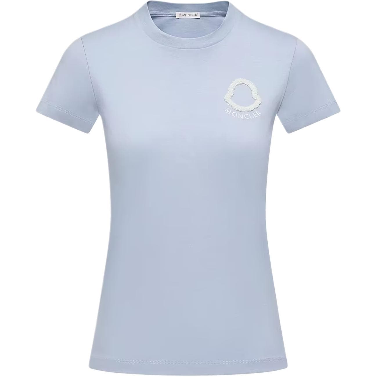 Футболка Moncler Светло-синие Женские T-рубашки - изображение 1