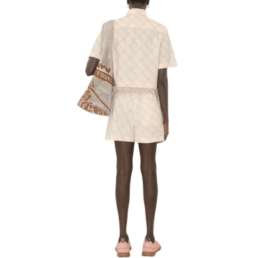 Шорты Burberry SS25 Повседневные шорты женские темно-розовые - изображение 3