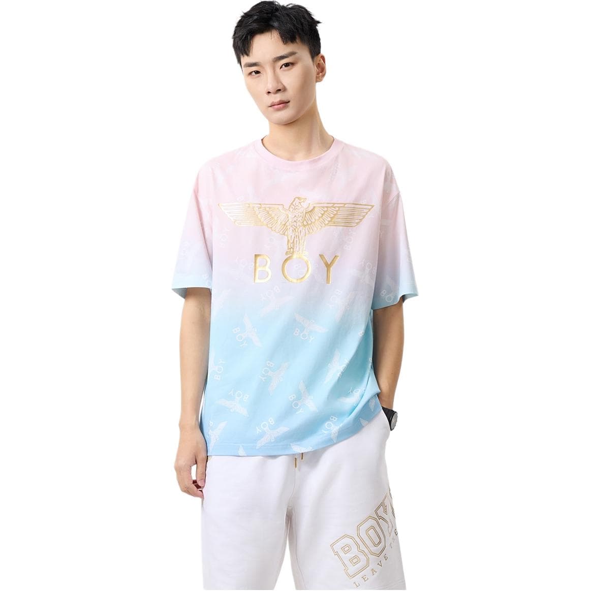 Футболка Boy London T-Shirt Унисекс Розовый Синий Цвет - изображение 5