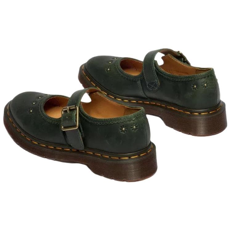 Dr.Martens Mary Jane Flower Кожа Платформа Туфли Мэри Джейн Женские Зеленые - изображение 4