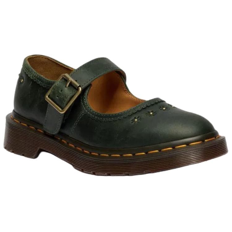 Dr.Martens Mary Jane Flower Кожа Платформа Туфли Мэри Джейн Женские Зеленые - изображение 2