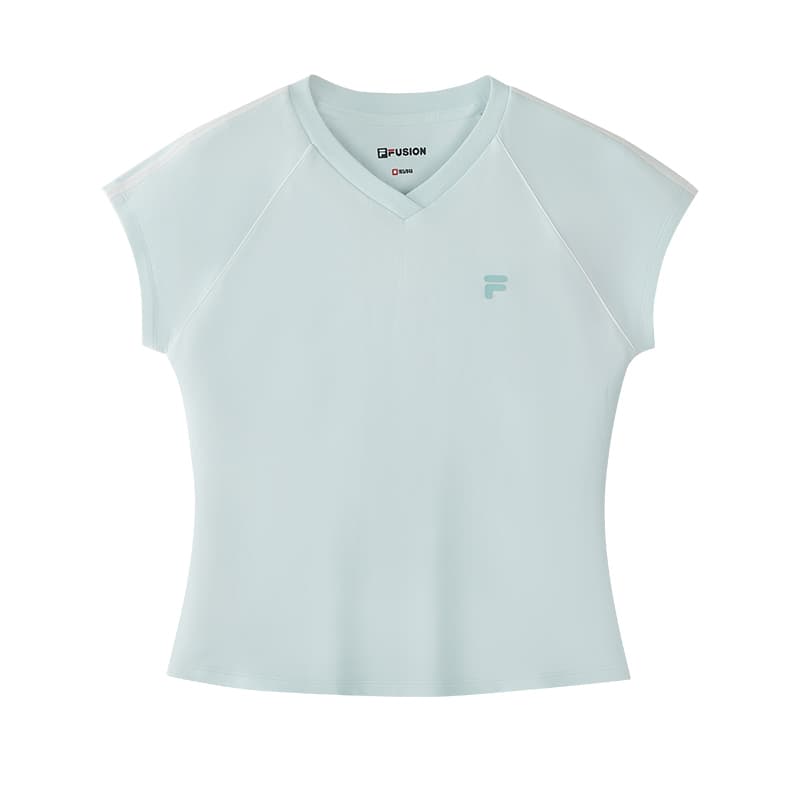 Футболка FILA FUSION Life T-Shirt Женская Освежающий Вязаный Зеленый - изображение 1