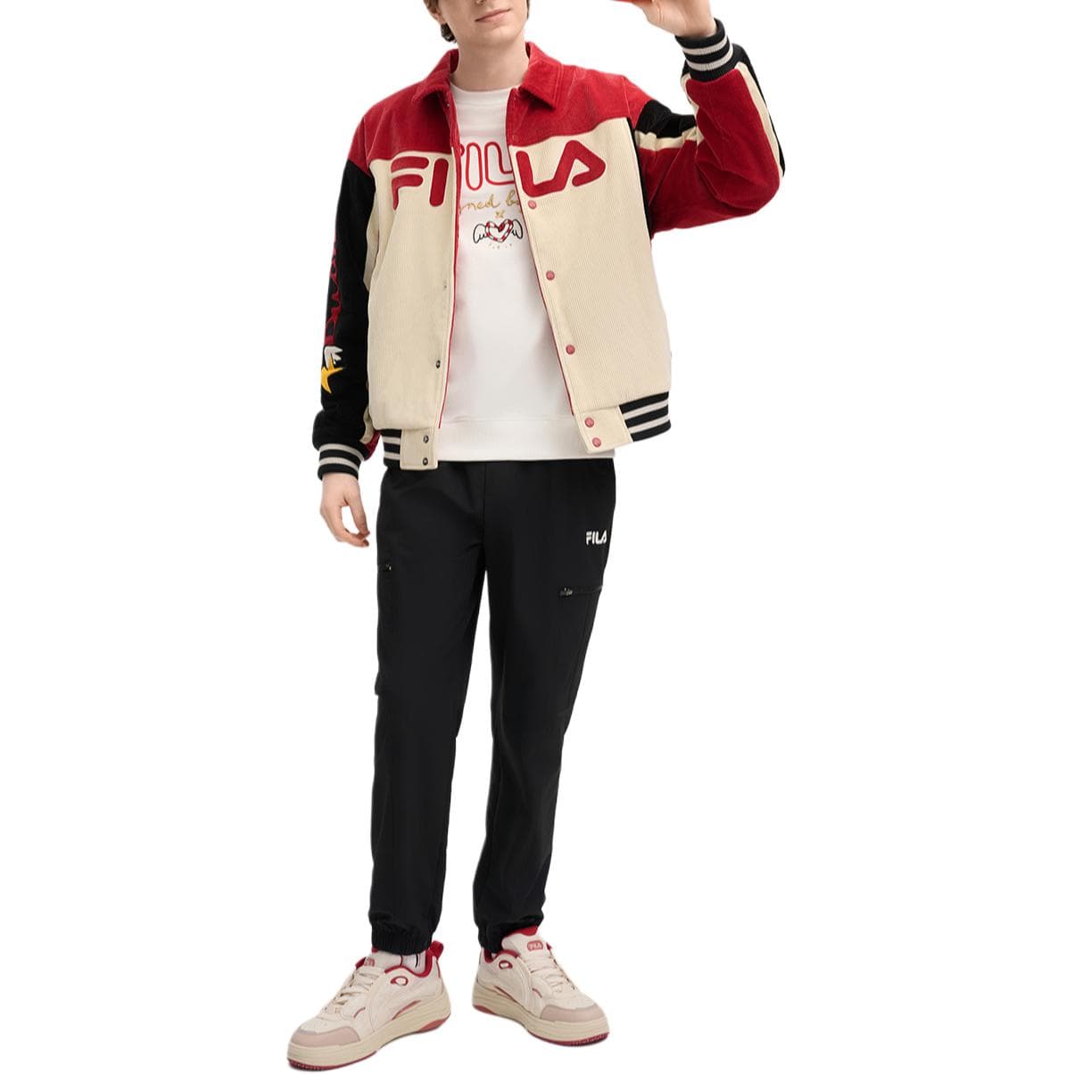 Зимняя куртка пуховик FILA ORIGINALE FW AW24 Хлопковый пуховик Мужской Красный ритм - изображение 3