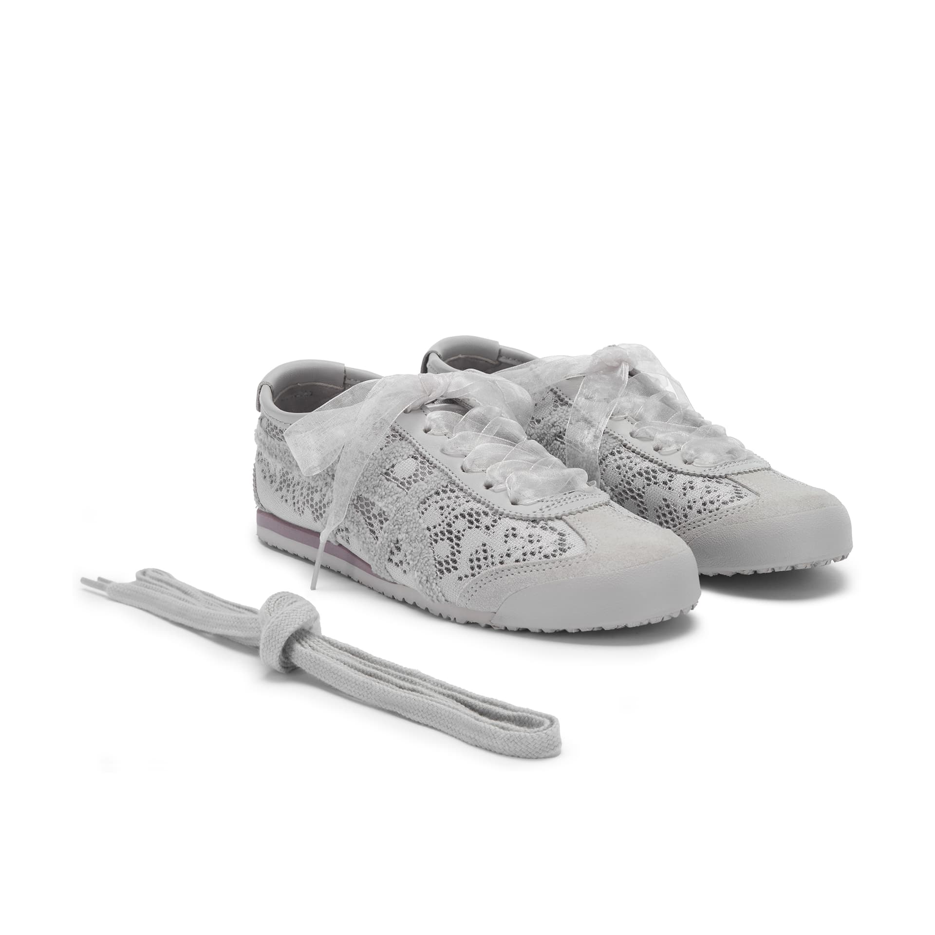 Кроссовки Onitsuka Tiger MEXICO 66 Ткань Повседневная обувь Женская Светло-Серый - изображение 3