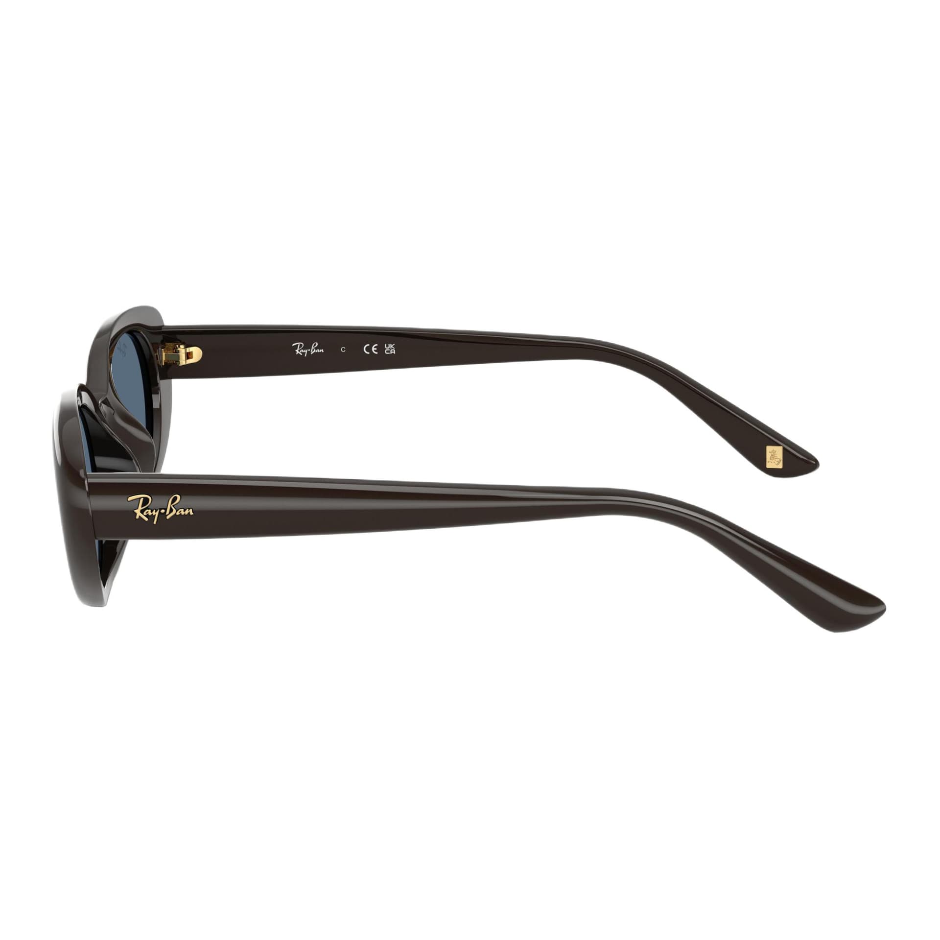Солнцезащитные очки RayBan Инъекционный Литье ОВАЛЬНЫЕ Солнцезащитные Очки Унисекс Темно-Коричневый - изображение 3