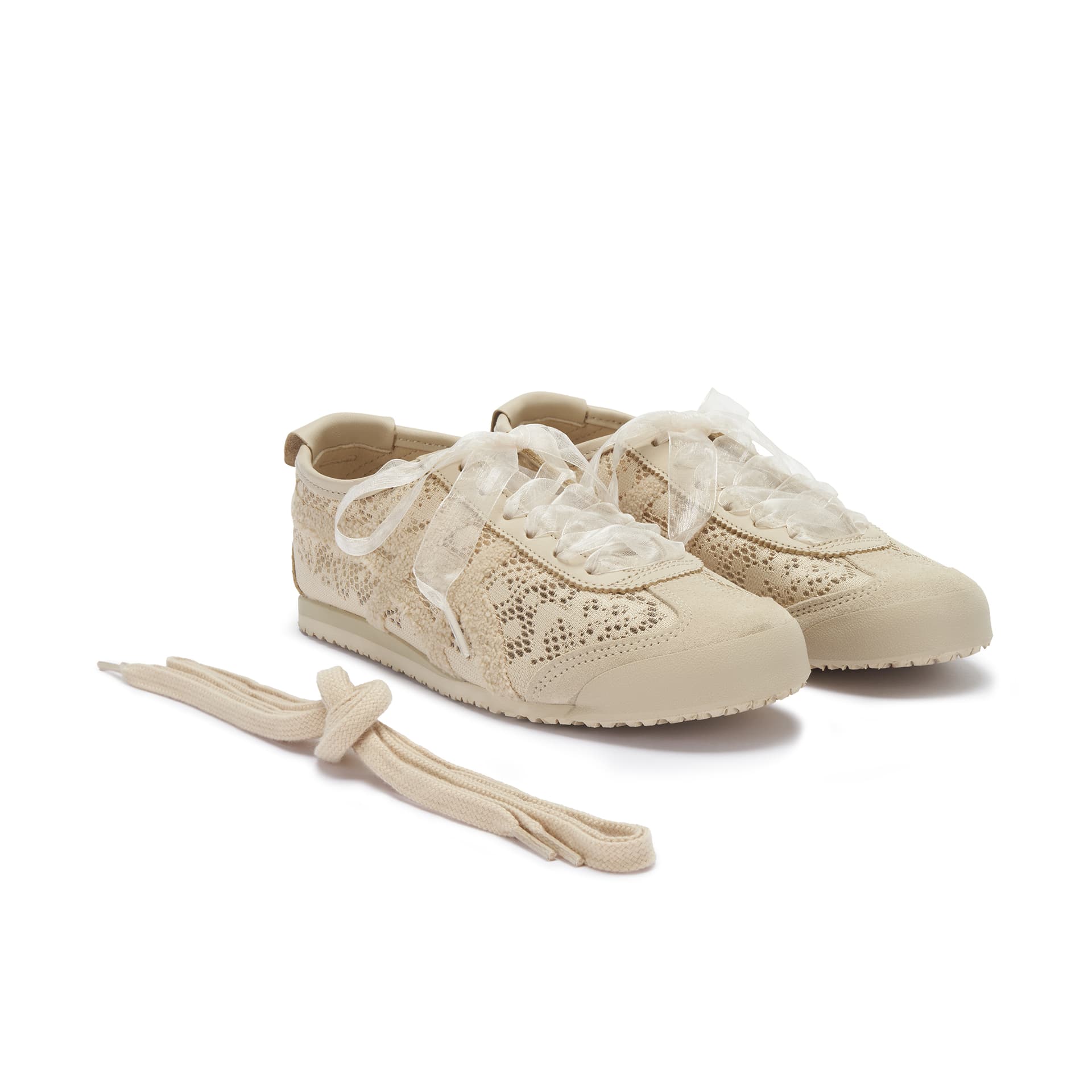 Кроссовки Onitsuka Tiger MEXICO 66 Ткань Повседневная обувь Женские Бежевый - изображение 3