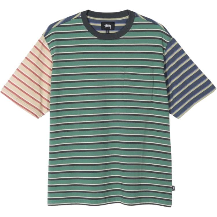 Футболка Stussy Border Контрастная Полосатая Рубашка T Рубашка Мужская - изображение 1
