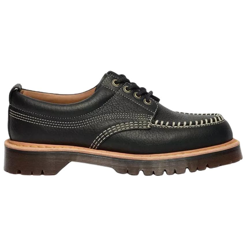 Dr.Martens Lowell Wild Grain Кожаная Лаконичная Мода Повседневные Кожаные Туфли Унисекс Черные - изображение 2