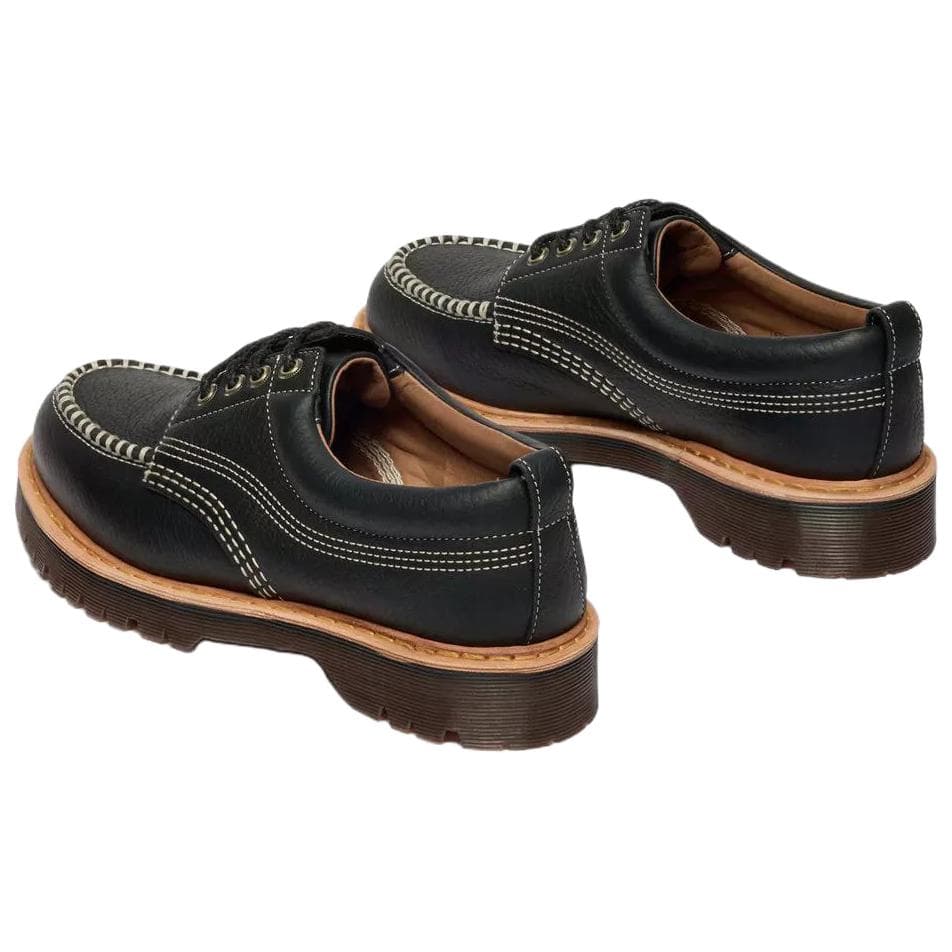 Dr.Martens Lowell Wild Grain Кожаная Лаконичная Мода Повседневные Кожаные Туфли Унисекс Черные - изображение 6