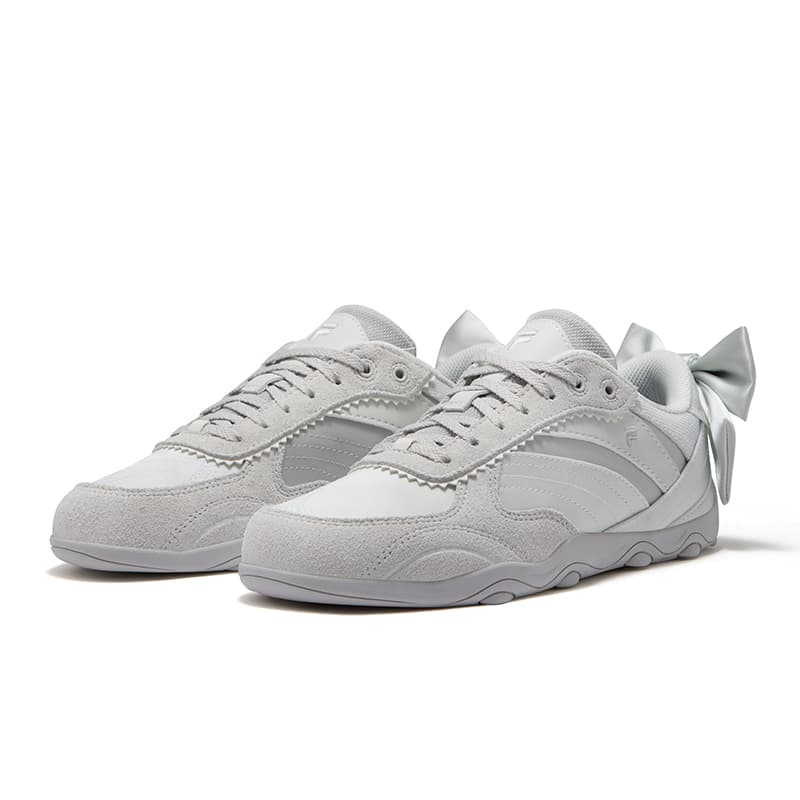 Кроссовки FILA FUSION Flora Легкая Дышащая Низкий Топ Скейтборд Обувь Женская Лотосовый Серый Снег - изображение 3