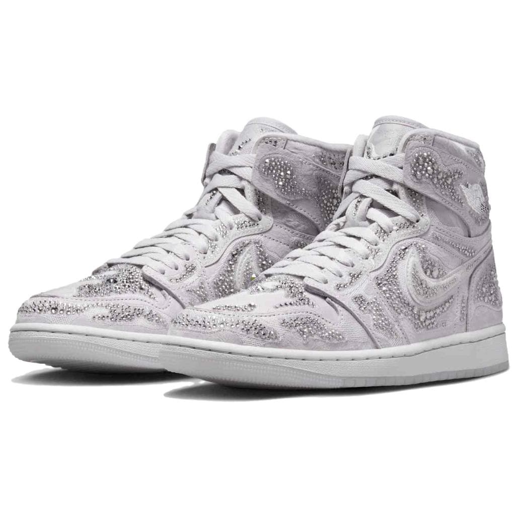 Ретро баскетбольные кроссовки Jordan X Swarovski Air Jordan 1 High Топ Винтажные баскетбольные кроссовки Женские Белые - изображение 3